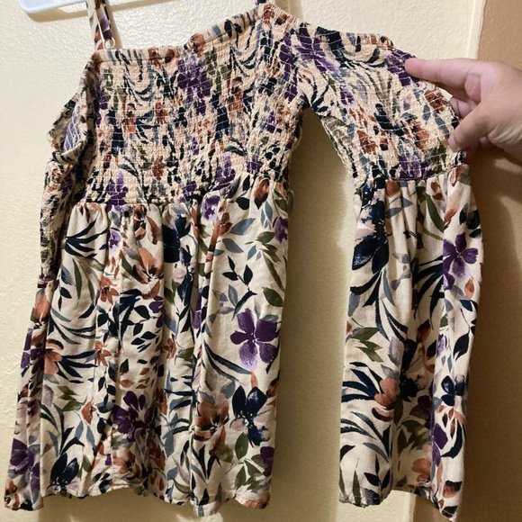 Torrid Women's Floral Smocked Off Shoulder Adjustable Strap Tunic Top Size 00/M - Picture 4 of 7